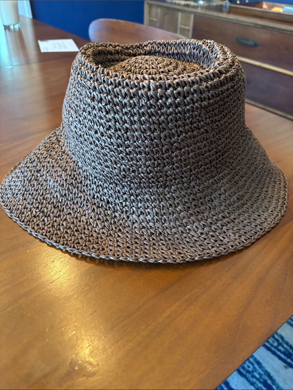 Madewell Woven Straw Bucket Hat - Tan size S/M NWOT